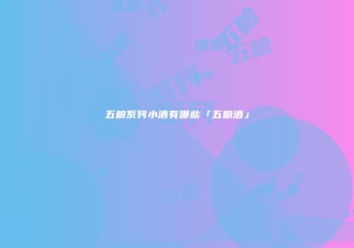 五粮系列小酒有哪些「五粮酒」