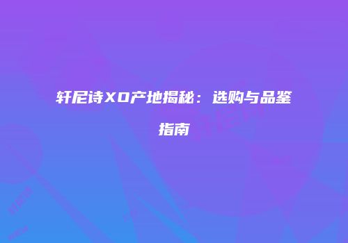 轩尼诗XO产地揭秘：选购与品鉴指南
