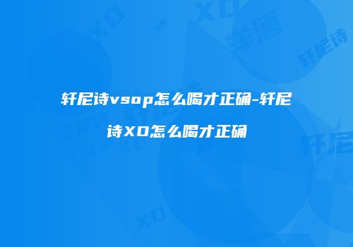 轩尼诗vsop怎么喝才正确-轩尼诗XO怎么喝才正确