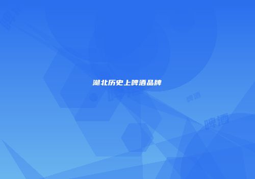 湖北历史上啤酒品牌