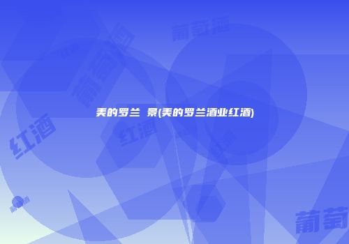 美的罗兰峯景(美的罗兰酒业红酒)