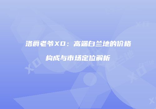 洛爵老爷XO：高端白兰地的价格构成与市场定位解析