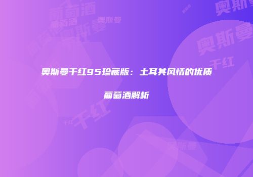 奥斯曼干红95珍藏版：土耳其风情的优质葡萄酒解析