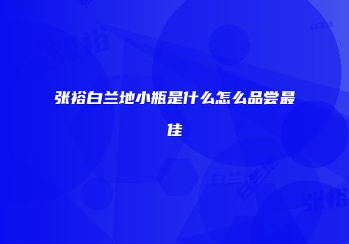 张裕白兰地小瓶是什么怎么品尝最佳