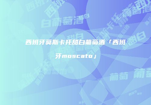 西班牙莫斯卡托甜白葡萄酒「西班牙moscato」