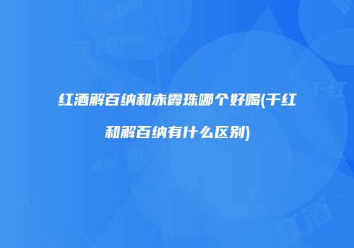红酒解百纳和赤霞珠哪个好喝(干红和解百纳有什么区别)