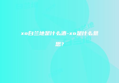 xo白兰地是什么酒-xo是什么意思？