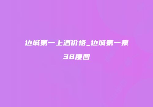 边城第一上酒价格_边城第一泉38度图