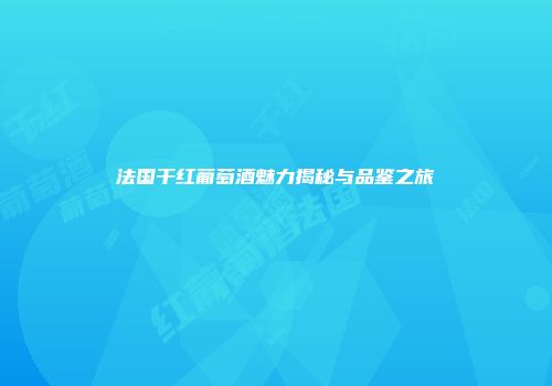 法国干红葡萄酒魅力揭秘与品鉴之旅