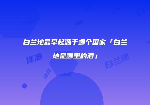 白兰地最早起源于哪个国家「白兰地是哪里的酒」