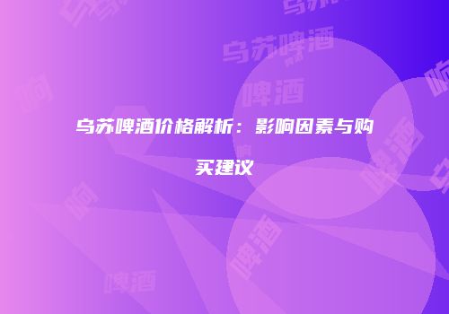 乌苏啤酒价格解析：影响因素与购买建议