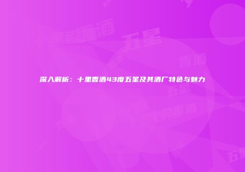 深入解析：十里香酒43度五星及其酒厂特色与魅力