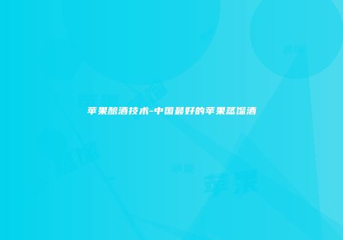 苹果酿酒技术-中国最好的苹果蒸馏酒