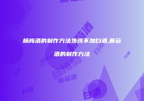 杨梅酒的制作方法步骤不加白酒,葡萄酒的制作方法