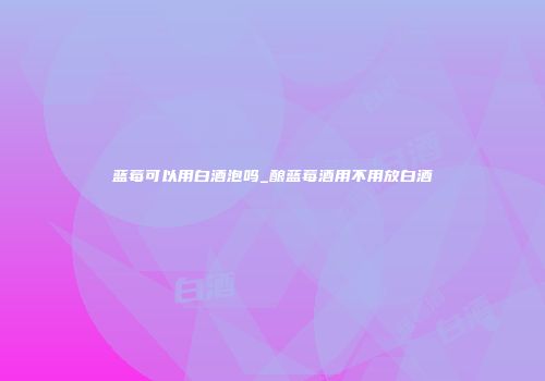 蓝莓可以用白酒泡吗_酿蓝莓酒用不用放白酒