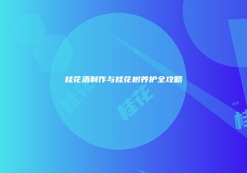 桂花酒制作与桂花树养护全攻略