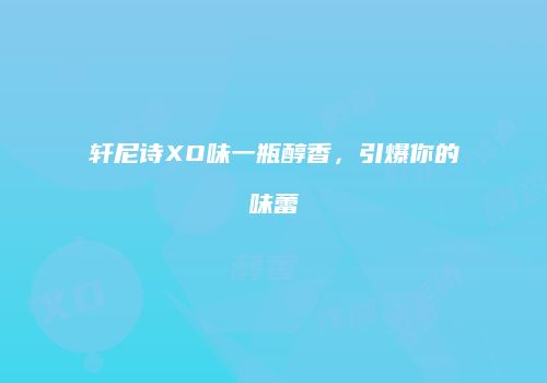 轩尼诗XO味一瓶醇香，引爆你的味蕾