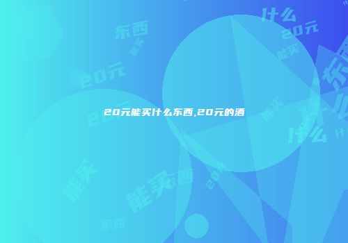 20元能买什么东西,20元的酒