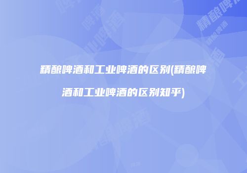 精酿啤酒和工业啤酒的区别(精酿啤酒和工业啤酒的区别知乎)
