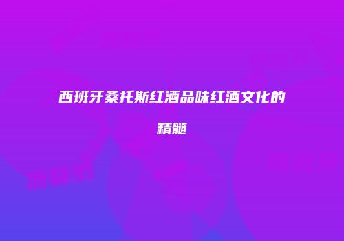 西班牙桑托斯红酒品味红酒文化的精髓