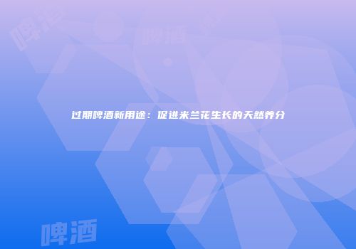过期啤酒新用途：促进米兰花生长的天然养分