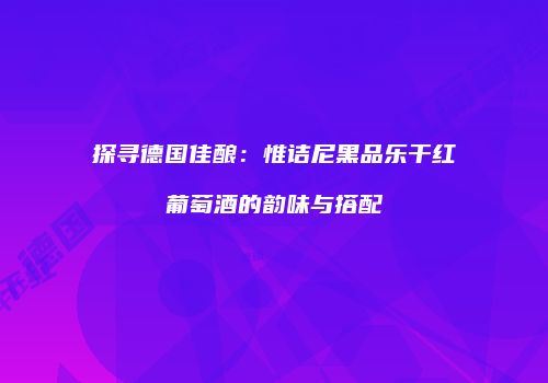 探寻德国佳酿：惟诘尼黑品乐干红葡萄酒的韵味与搭配