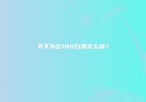 天下为公1911白酒怎么样？
