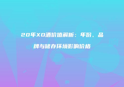 20年XO酒价值解析：年份、品牌与储存环境影响价格