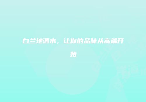白兰地酒水，让你的品味从高端开始