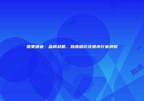 国策酒业：品牌战略、劲酒知识及酒水行业洞察