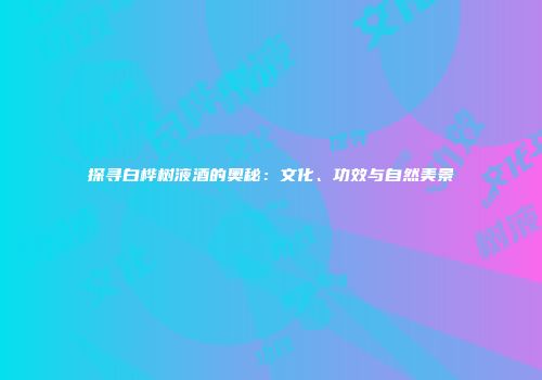 探寻白桦树液酒的奥秘：文化、功效与自然美景