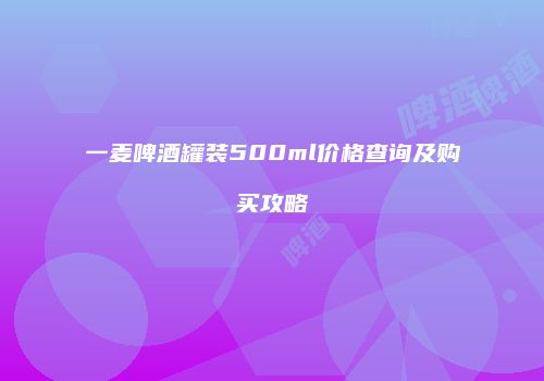 一麦啤酒罐装500ml价格查询及购买攻略