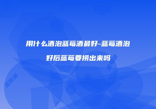 用什么酒泡蓝莓酒最好-蓝莓酒泡好后蓝莓要捞出来吗