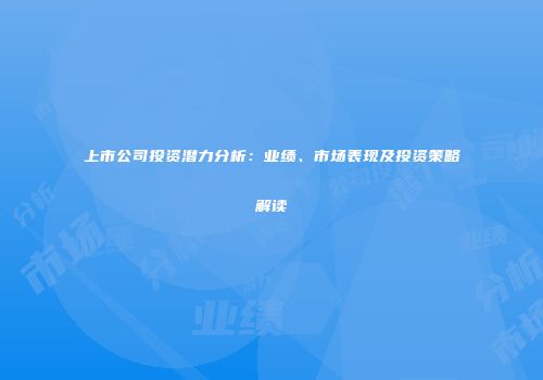 上市公司投资潜力分析：业绩、市场表现及投资策略解读