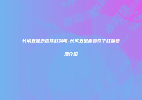 长城五星赤霞珠好喝吗-长城五星赤霞珠干红葡萄酒介绍