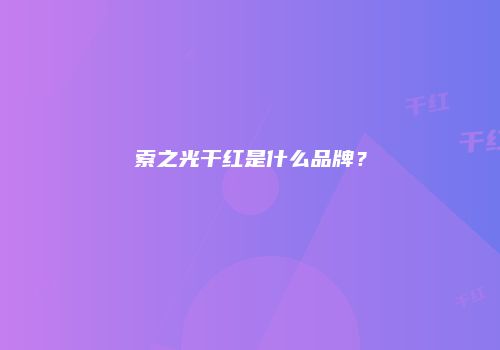 索之光干红是什么品牌？