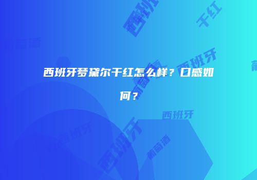 西班牙梦黛尔干红怎么样？口感如何？