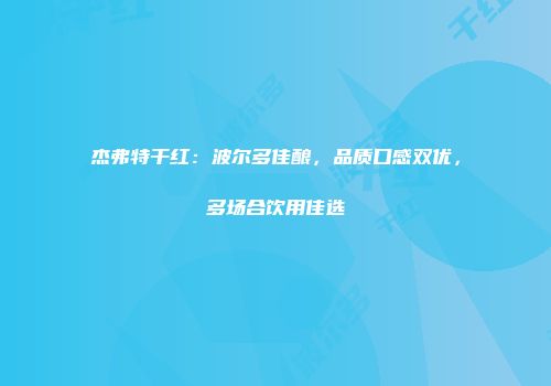 杰弗特干红：波尔多佳酿，品质口感双优，多场合饮用佳选