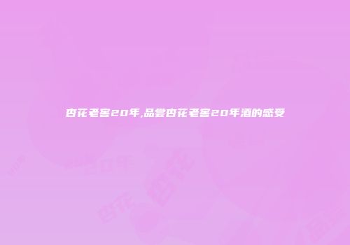 杏花老窖20年,品尝杏花老窖20年酒的感受