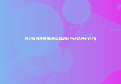 燕京啤酒是哪里(燕京啤酒的产地及历史介绍)