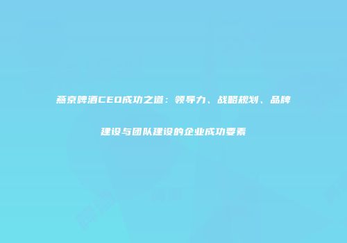 燕京啤酒CEO成功之道：领导力、战略规划、品牌建设与团队建设的企业成功要素