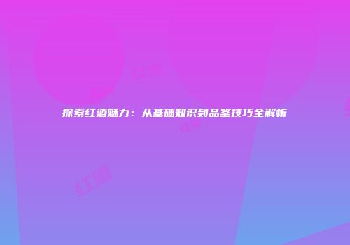 探索红酒魅力：从基础知识到品鉴技巧全解析