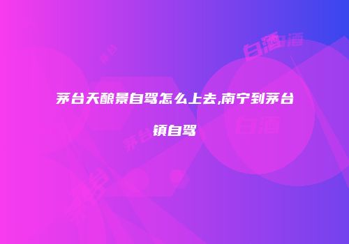 茅台天酿景自驾怎么上去,南宁到茅台镇自驾