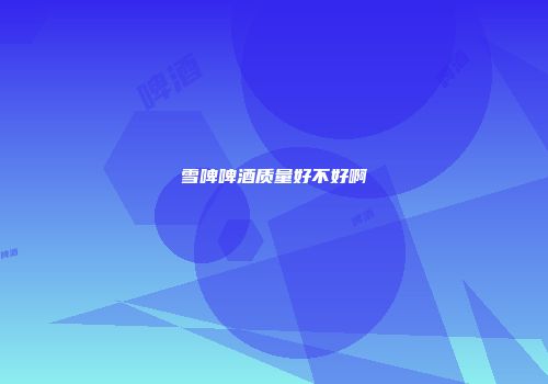 雪啤啤酒质量好不好啊