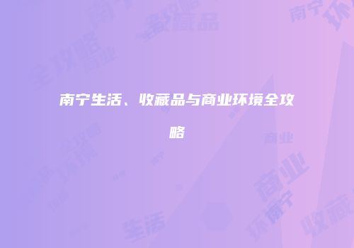 南宁生活、收藏品与商业环境全攻略