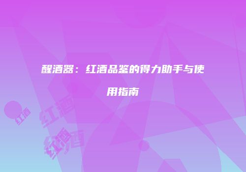 醒酒器：红酒品鉴的得力助手与使用指南