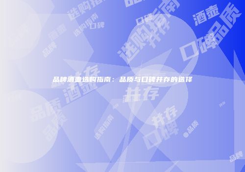 品牌酒壶选购指南：品质与口碑并存的选择