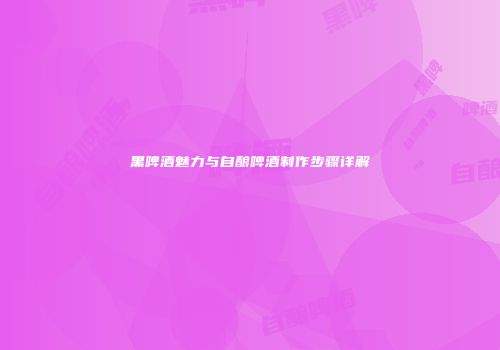 黑啤酒魅力与自酿啤酒制作步骤详解