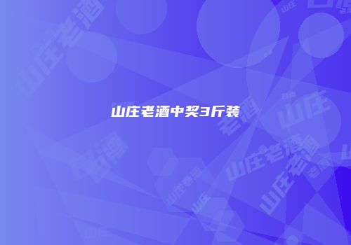 山庄老酒中奖3斤装