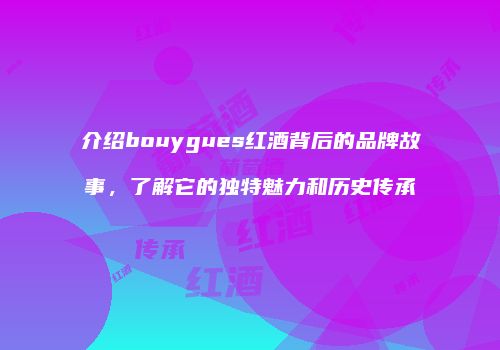 介绍bouygues红酒背后的品牌故事，了解它的独特魅力和历史传承